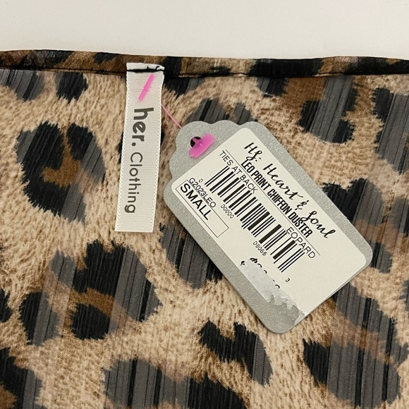 NWT Her.Clothing Leopard Print Chiffon Duster. - Picture 5 of 5